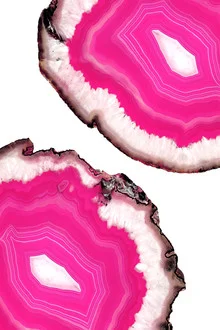 Wall art by Emanuela Carratoni: colorful illustration of double pink agate