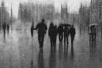 Photo art by Roswitha Schleicher-Schwarz: raindrops on a glass surface