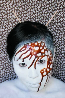 Wall art by Enora Lalet: portrait featuring Asian elements and soya sauce