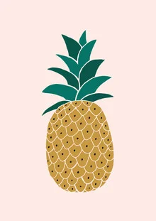 Hand-drawn illustration of a pineapple in minimalist style