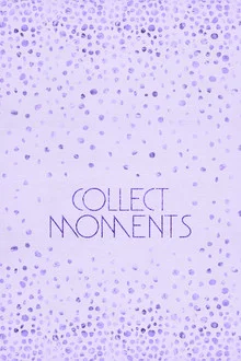 Wall art featuring a motivational phrase: happy moments in purple text