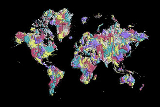 Melanie Viola, POP ART World Map black