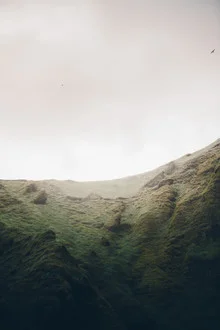 Photo art by Quentin Strohmeier: minimalist mountain landscape in soft greens
