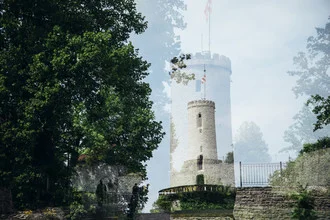 Beautiful photo art by Nadja Jacke: Sparrenburg in soft spring colors