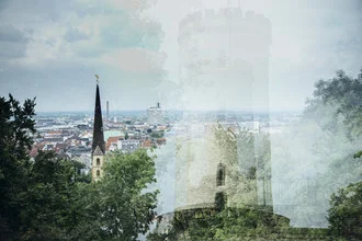 Photo art by Nadja Jacke: Sparrenburg and Marienkirche in soft colors