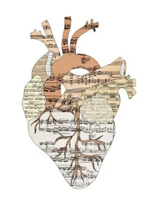 Illustration by Bianca Green: heart with musical notes in soft colors