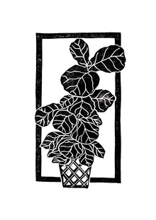 Bianca Green, Fiddle Leaf Fig Block Print