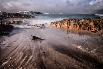 Photo art by Sebastian Worm: serene coastal landscape in Norway