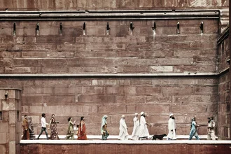 Photo art by Rob van Kessel: view of the Red Fort in New Delhi with people