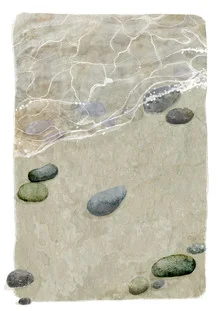 Wall art by Katherine Blower: gentle ocean waves in a calming scene