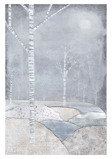 Wall art by Katherine Blower: serene misty morning landscape with trees