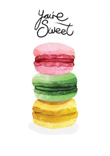 Illustration von Katherine Blower: süße Leckereien wie Kekse und Macarons in sanften Farben