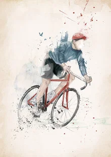Illustration of a bicycle in watercolor style, cheerful mood