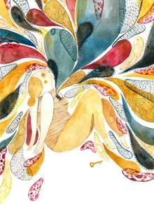 Illustration by Mirjam Siim: key opening a door to emotions.