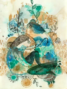 Illustration by Mirjam Siim: plants and friends in gentle watercolors
