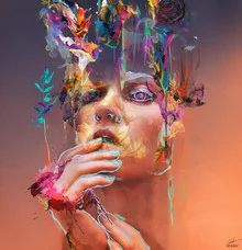 Abstract illustration by Archan Nair featuring flowing colors and emotional patterns