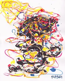 Wandbild mit buntem Sommerblumenmotiv von Michael William Benton