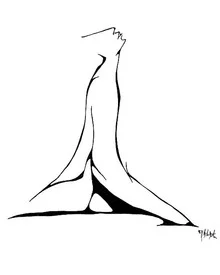 Wall art by Michael William Benton: soft ink, a light figure in a calm atmosphere