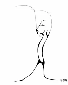 Wandbild von Michael William Benton: tänzerische Figur in dynamischer Bewegung