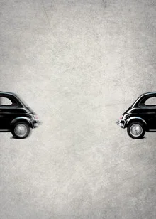 Wall art by Steffi Louis: illustration of a retro convertible car.