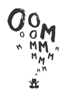 Illustration by Christina Ernst: Cat in a meditative pose with the Om symbol