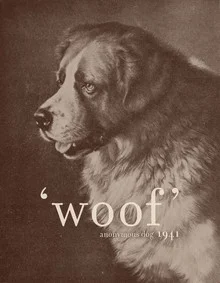 Illustration of a dog with an inspiring quote in vintage style