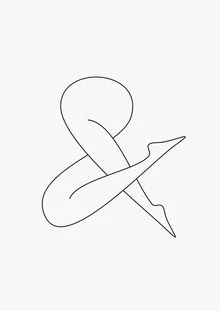 Illustration by Wuukasch: a woman in a minimalist pose, conveying love and intimacy.