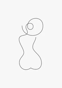 Illustration by Wuukasch: a woman wearing a hat in a minimalist style.