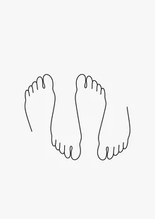 Illustration by Wuukasch: feet resting comfortably on a bed