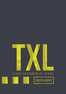 Wall art by Ryan Miller: stylish depiction of Tegel Airport in Berlin