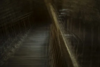 Photo art by Nadja Jacke: blurred wooden stairs with a calm atmosphere