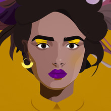 Helene Boutanos, Portrait n°2 : Dark eyebrows woman - Frankreich, Europa)