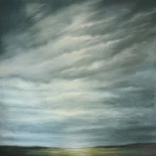 Fotokunst: ruhige Wolkenlandschaft mit sanften Türkistönen