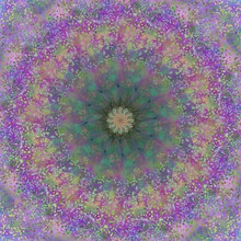 Photo art by Nadja Jacke: purple-pink-green mandala with abstract pattern