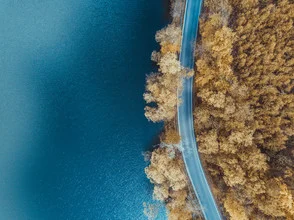 Photo art by Joshua A. Hoffmann: Contrast of water and forest in soft colors