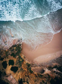 Photo art by Joshua A. Hoffmann: dramatic coastline with a stormy sky