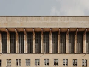 Photo art by Florent Bodart: historical airport view featuring concrete architecture