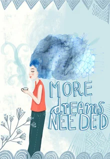 Illustration by Constanze Guhr: coffee cup surrounded by a dreamy atmosphere