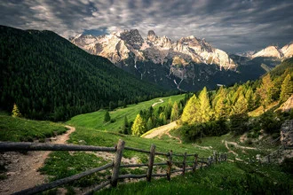 Photo art by Martin Morgenweck: sunset over the Dolomites with gentle colors.