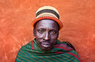 Photo art by Victoria Knobloch: Traditional Karamojong in Uganda, cheerful expression