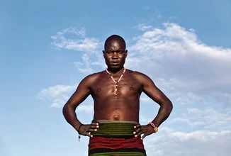 Portrait of an African man from Uganda with a strong expression