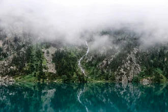Photo art by Franziska Söhner: mist over a calm lake in the Pyrenees