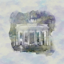 Melanie Viola, Watercolor Art BERLIN Brandenburg Gate
