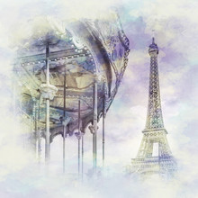 Melanie Viola, Watercolor Art Typical Paris