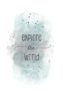 Melanie Viola, EXPLORE THE WORLD watercolor turquoise