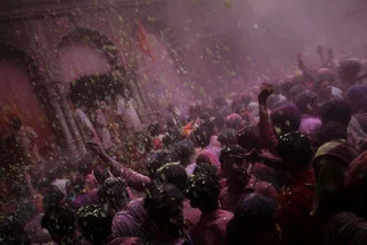 Photo art by Rada Akbar: People celebrating the holy festival in India.