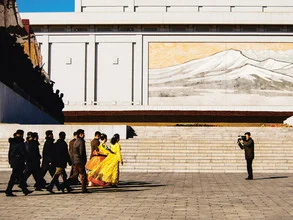 Photo by Franziska Söhner: Wedding celebration in North Korea with traditional costumes.