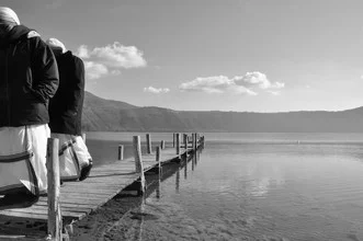 Wall art by Domenico Piccione: Sisters by the lakeside at Castel Gandolfo