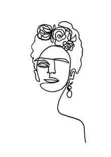 Illustration of a woman with flowers in her hair, soft lines and harmonious colors