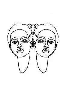 Illustration by Julia Hariri: portrait of a person with gentle lines and fine details